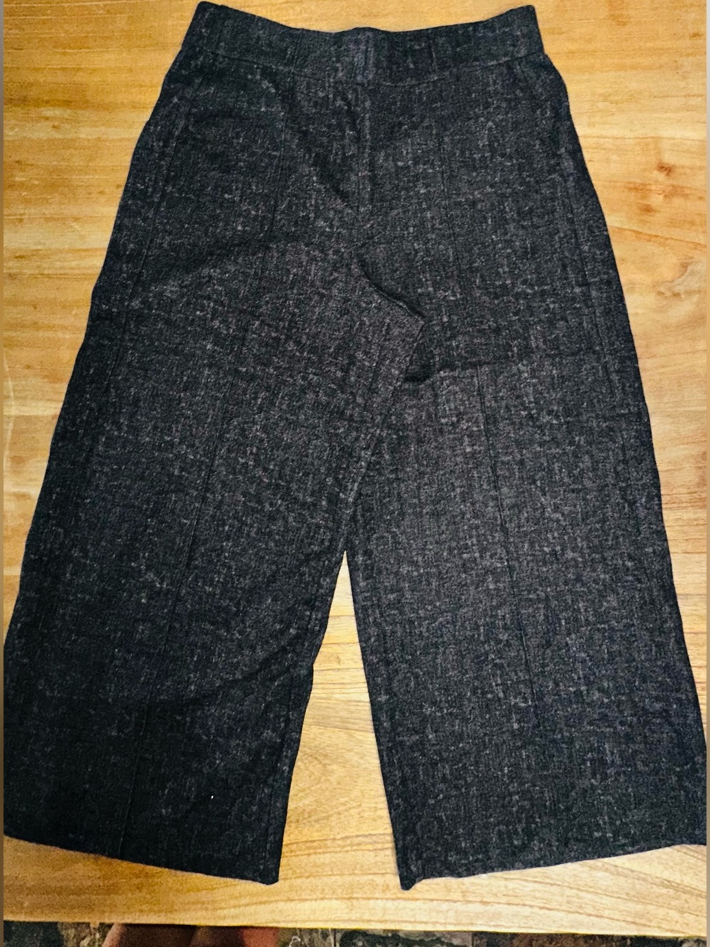 JONES & Co. Womens Dark Gray Wide-Leg Wool-Blend Pants size: Large